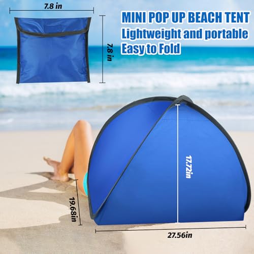 Mini Pop Up Beach Tent, Automatic Instant Mini Dog Tent for Dog Shade & Head Canopy, Laptop Shade for Working Outside, Portable Lightweight Mini Pop Up Canopy for Camping Hiking Picnic (Blue) - color: Blue