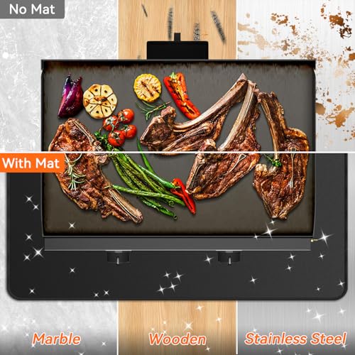 25x39 inches Under Grill Mats for Blackstone, Double-Sided Fireproof Outdoor Grill Protective Mat, Oilproof Waterproof BBQ Fire Pit Fireplace Mat - color: 25"x39"