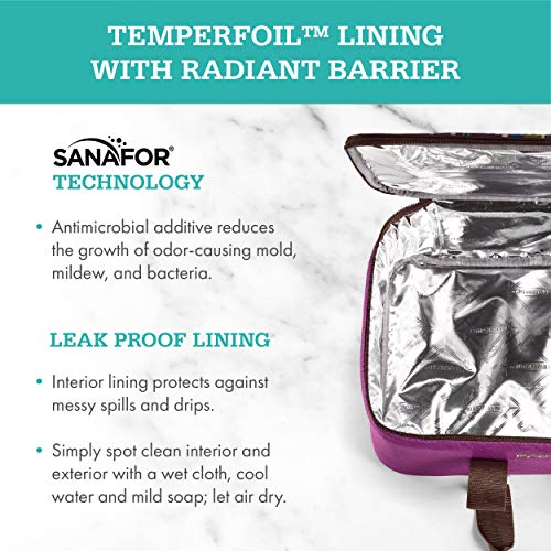 Rachael Ray Lasagna Lugger, Insulated Casserole Carrier for Parties, Fits 9"x13" Baking Dish, Purple