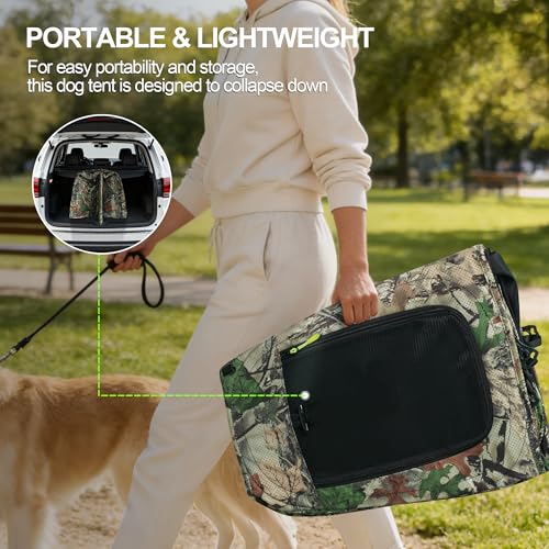 Dog Tent for Small & Medium Dogs, Pop Up Dog Enclosure, Waterproof Pet Tent with Zipper & Ground Spike, Portable Pet Playpen for Camping Beach, Puppy Tent Outdoor/Indoor 28.7x28.7x20.5 inch (Size M) - size: M 28.7x28.7x20.5 inch