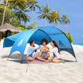 Beach Tent - Beach Shade Canopy Compact Fold (16.9x3.9″), Own Patent, 360° Ventilation, Large Side Storage Pocket, UV Protection Portable Sun Shelter for Beach (Blue, 106*65*61″ with 74.8*98.4″ sail) - size: 106*65*61″ with sail