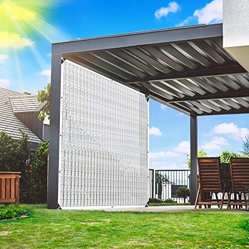 Aluminum Shade Cloth - 80% Garden Shade Cloth, Mesh Tarp - for Greenhouse Plants Patio, Sun Protection - for Cars Pergola Chicken Coop Dogs Outdoor, Covers with Grommets, 6.5 x 12 FT - size: 6.5'x12'