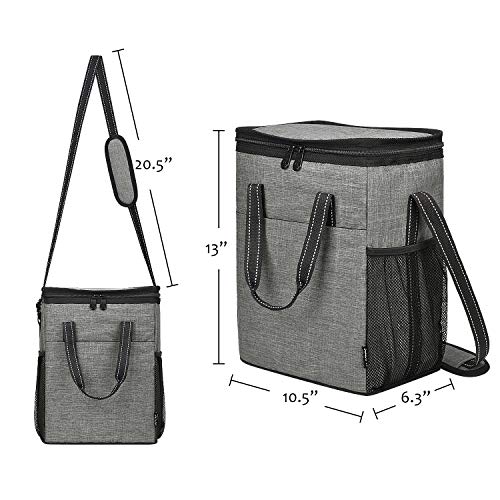 Tirrinia 6 Bottle Wine Gift carrier, Insulated Leakproof Padded Wine Cooler Carrying Tote Bag for Travel, Camping and Picnic, Perfect Wine Lover Gift, Grey - color: Grey