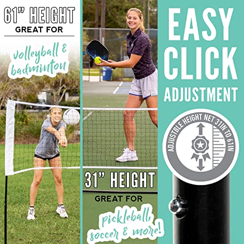 Franklin Sports Portable, Adjustable Height 10ft Wide Net - for Badminton -Kids Volleyball -Pickleball - Tennis