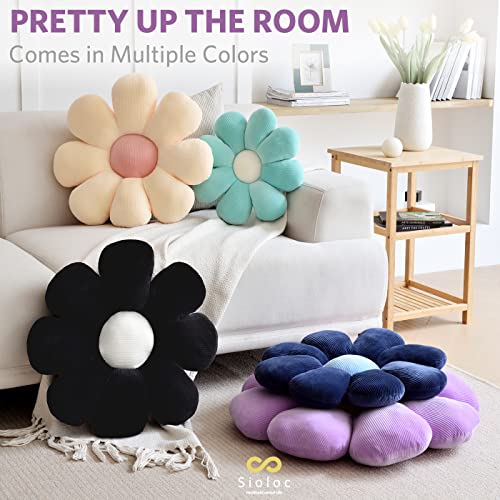 Sioloc Flowers Pillow,Flower Shaped Throw Pillow Butt Cushion Floor Pillow,Seating Cushion,Cute Room Decor & Plush Pillow for Bedroom Sofa Chair(Lavender,15.7'') - color: Lavender