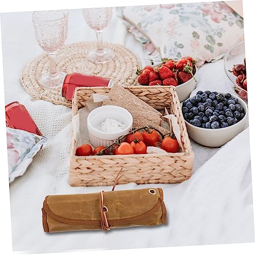 Milisten Portable Camping Cutlery Set with Organizer Bag Multi-functional Picnic Utensils for Outdoor Dining Lightweight and Compact Barbecue Tableware Set