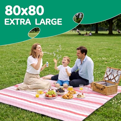 Waterproof Beach Blanket Picnic Outdoor Camping Mat Teen Teenage Tween Sweet Girl Birthday Kid Young Women Daughter Goddaughter College Students 8 9 10 12 13 14 16 17 19 Year Old Pink - color: Multi Pink