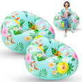 Lunmon 2 Pcs Blow up Chairs Hawaiian Inflatable Bean Bag Couch Luau Pool Chair Portable Lazy Sofa Seat Game Couch for Summer Movie Night Pool Camping Balcony Living Bedroom Reading (Flower) - style: Flower