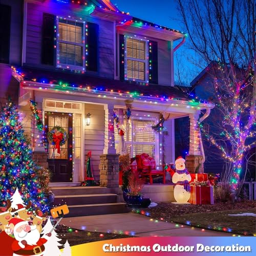 JMEXSUSS 168FT 600 LED Christmas Decor String Lights - 8 Modes Multicolor Christmas Lights Outdoor/Indoor Waterproof Plug-in Party Holiday Xmas Decorationsons - color: Multicolor, size: 600 LED