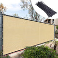 Royal Shade 6' x 10' Beige Fence Privacy Screen Windscreen Cover Netting Mesh Fabric Cloth - Cable Zip Ties Included (We Make Custom Size) - color: Beige, size: 0 6' x 1 0'