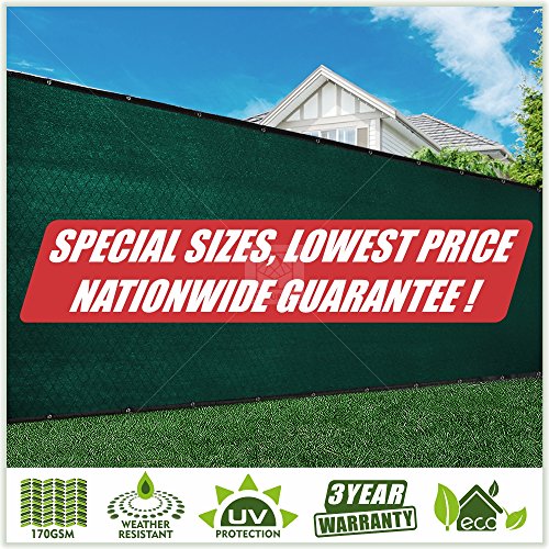 ColourTree 4' x 10' Green Fence Screen Privacy Screen - Commercial Grade 170 GSM - Heavy Duty - Cable Zip Ties Included - color: Green, size: 0 4' x 1 0'