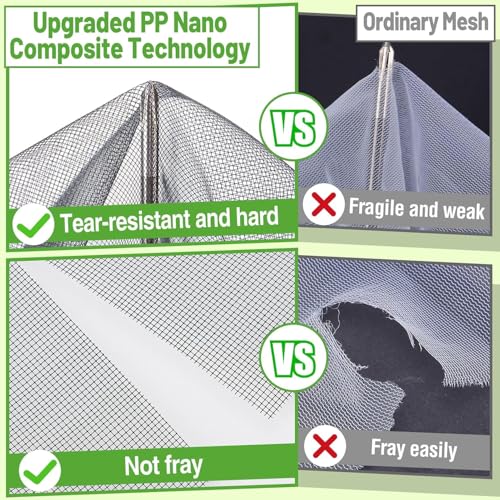 10 x 50 ft Stronger Garden Mesh Netting - PP Nanocomposite Bird Net Barrier, Fine Mesh Mosquito Screen for Outdoor Plants Vegetables Patios Balconies Terraces, Shading Rate 33% (Black) - color: Black, size: 10x50 FT