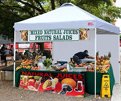 MASTERCANOPY Durable Pop-up Canopy Tent with 1 Sidewall (6.6'x6.6',Khaki) - color: Khaki, size: 6.6x6.6