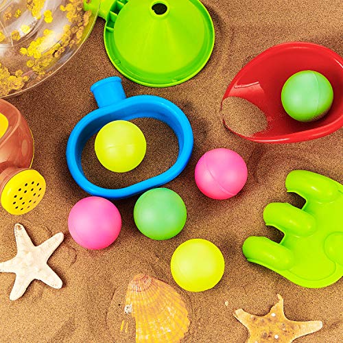 Sumind 5 Pcs Beach Paddle Balls Replacement Balls High Visibility Assorted Color Waterproof Floating Ball for Beach Tennis Backyard Lawn Outdoor Activities