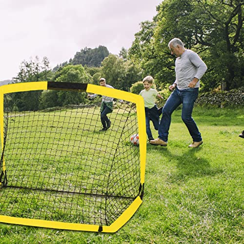 Soccer Goal with Carry Bag, 10/9MM Strengthen Pole, Arched Design, Kids Soccer Goals for Backyard Set 5x 3.1/3.6x2.7/2.9x2.4ft Portable Pop Up Soccer Nets for Toddler, Adults, Youth Games, Play, Gifts - color: Yellow, style: 2 Goals-3.6 ft x 2.7 ft
