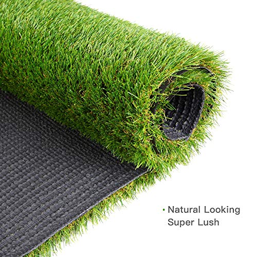 Turf 5ft x 6ft (30 sq ft) w/Drainage Holes & Rubber Backing Indoor/Outdoor Realistic Synthetic Fake Lawn Rug Mat Carpet for Backyard Balcony Deck Landscape Pets