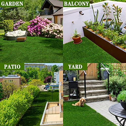 AYOHA Artificial Turf 3 ft x 30 ft with Drainage, 1.38 Inch Realistic Fake Grass Rug Indoor Outdoor Lawn Landscape for Garden, Balcony, Patio, Synthetic Grass Mat for Dogs, Customized - size: 3 ft x 30 ft
