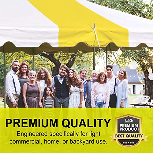 Party Tents Direct 20'x 30' Weekender Canopy Pole Tent with Sidewalls - Easy Up Canopy Tent with 120 Person Capacity - Outdoor Canopies for Parties, Weddings, and Events (Yellow/White) - color: Yellow, size: 20' x 30'