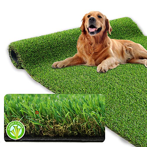 XLX TURF Realistic Artificial Grass Outdoor Rug - 3ft x 5ft, Pet Friendly Thick Fake Grass Mat for Dogs Patio Synthetic Lawn Landscape with Drainage Hole - size: 3' x 5' (Rectangular)