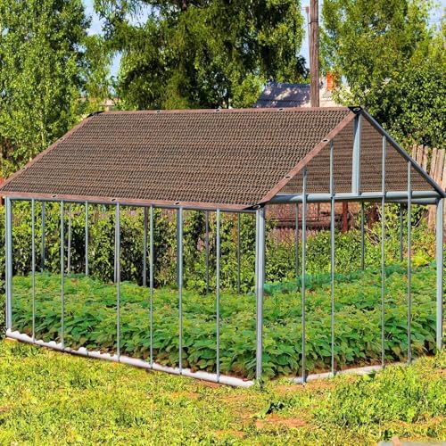 90% Shade Cloth Sun Shade Fabric Privacy Screen Shade Cover for Patio Garden Pergola Shade Cover Canopy with Gromments Mocha（8 x 16 FT） - color: Mocha, size: 8 x 16 FT