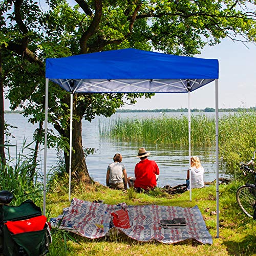 Sunnyglade 6x4 Ft Pop-Up Canopy Tent Outdoor Portable Instant Shelter Folding Canopy with Carry Bag(Royal Blue) - color: Blue