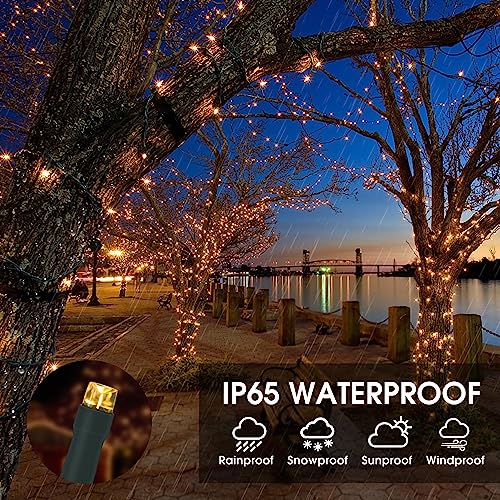 Vimorg Solar String Lights Outdoor, 2 Pack 79FT 200 LED Waterproof Solar Christmas Lights with 8 Lighting Modes for Tree Yard Garden Party Xmas Decorations - color: 100Warm White