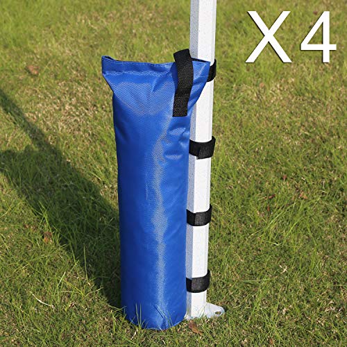ABCCANOPY Canopy Weights Set of 4-120LBS Sand Bags for Pop up Tent, Weight Bags for Outdoor Gazebo, Trampoline, Pergola, Blue (Without Sand) - color: Blue, size: 120lbs