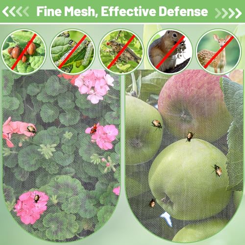 4x10ft Garden Netting - Ultra Fine Mesh Plant Covers to Keep Small Animals Pest Out, Bird Barrier for Protecting Vegetables Fruits Flowers Raised Beds (Without Support Pole) - size: 4 x 10 ft