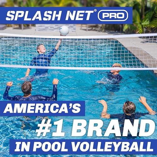 GoSports Splash Net PRO Pool Volleyball Net - Red, White, or Blue - Includes 2 Water Volleyballs and Pump - color: White