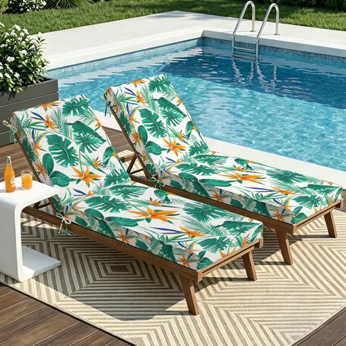 Folding Long Bench Cushion – Outdoor Cushioned Foam Pad for Pool, Patio, Beach, Lawn & Camping | Thick Padding, Lightweight & Easy to Store | Versatile Lounge Mat (2, Green Monstera（72X21X3in）) - color: Green Monstera（72x21x3in）