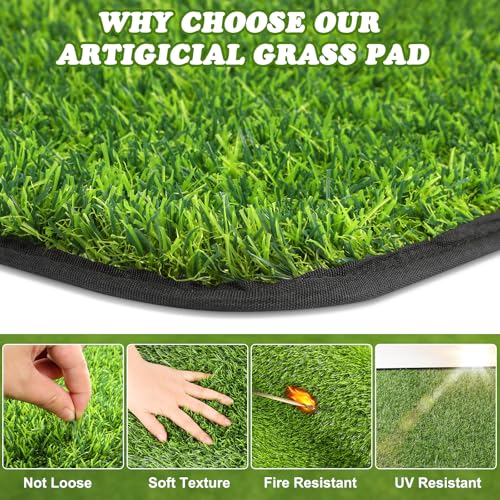 Artificial Grass Mat, Dog Grass Pee Pads, Fake Grass Pad for Pets Potty Training, Soft Grass Pad Rug, Grass Doormat with Drainage Holes, Pet Turf for Indoor Outdoor Use, Washable(19.7"*55.1") - size: 1'8" x 4'7" (Rectangular)