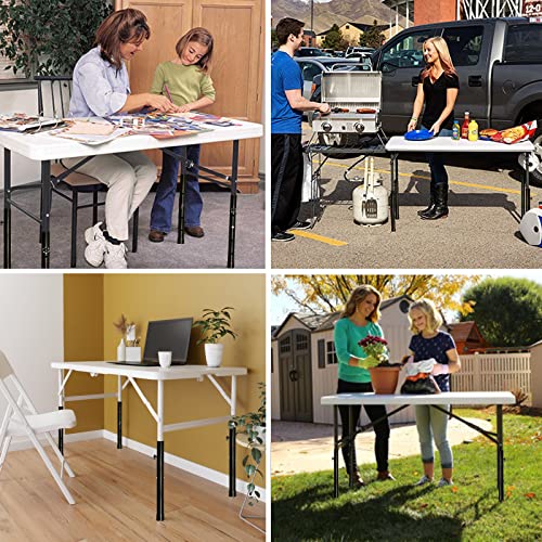 8 Pack Folding Table Risers, 4 Levels Adjustable Height Folding Table Leg Extenders, Heavy Duty Metal Table Leg Extensions Raise Table Height 3.6in | 6.77in | 10in | 13in - size: 8 PCS - 4 LEVELS ADJUSTABLE HEIGHT