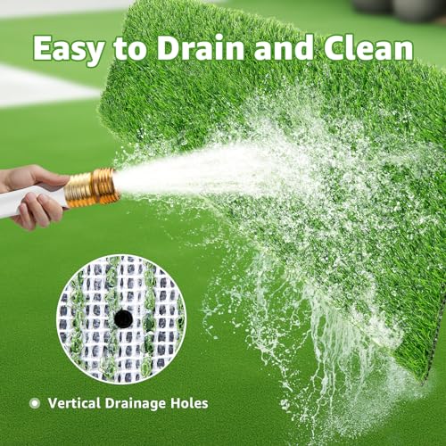 Artificial Turf Grass Outdoor - Synthetic Realistic Fake Grass Turf Indoor Rug with Drainage Holes for Patio, Balcony, Backyard Decoration - Pet Friendly Dog Grass Mat (3Ft x 5Ft) - size: 3FT x 5FT