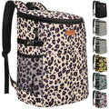 Camping Cooler Backpack 30 45 Cans, Soft Backpack Coolers Insulated Leak Proof Travel Cooler Bag Waterproof Lunch Picnic Beach Work Trip Thermal Bag Drink Beverage Beer Bag Cooler - color: Black Brown Pattern, size: 45 Cans