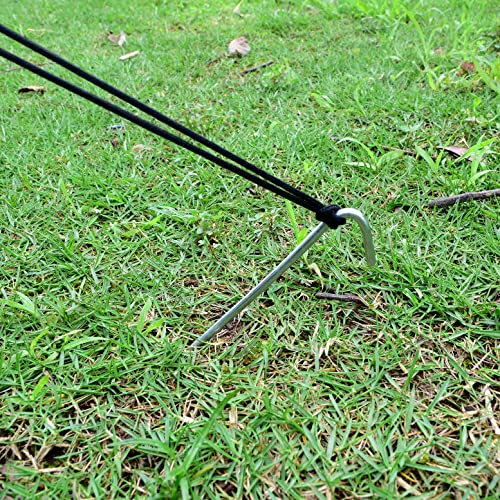 9 Inch Tent Stake Yard Inflatable Stakes Metal Tent Pegs Heavy Duty Ground Stake Fence Hooks Camping Spikes for Canopies, Tarp and Outdoor Christmas Decorations (30)