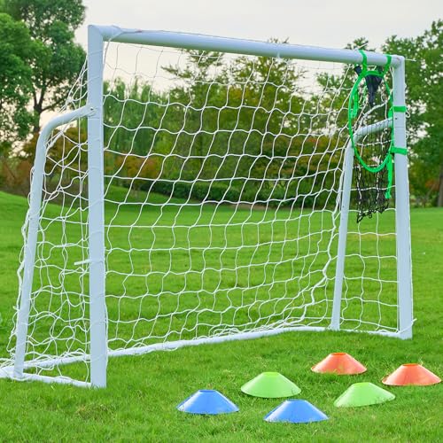 Soccer Goal 12×6, 8×6 and 6×4 FT Soccer Goals for Backyard, 2"Diameter Steel Soccer Goal for Kids and Adults Large soccer goal Powder Coated Galvanized Steel Post With Soccer Target Net for Training - style: 6'W×4'H