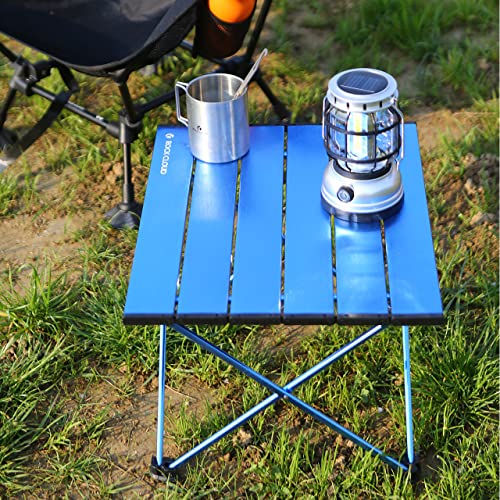 ROCK CLOUD Portable Camping Table Ultralight Aluminum Folding Beach Table Camp for Camping Hiking Backpacking Outdoor Picnic, Blue - color: Blue, size: Small