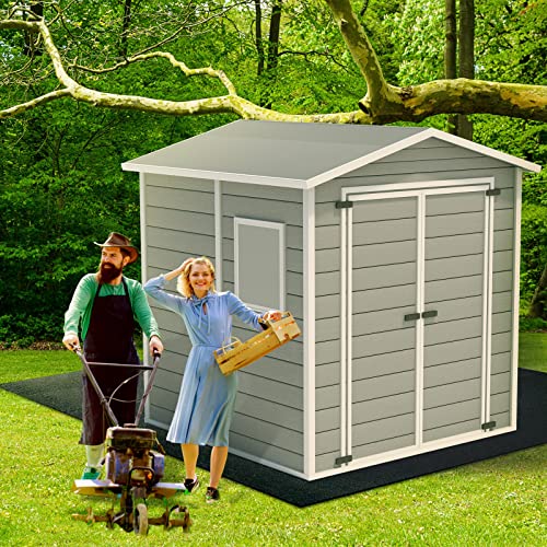 Haull Shed Floor Mat 3 x 3 ft Outdoor Waterproof Nonslip Durable Storage Sheds Protector Rug for Carport Patio Garage Garden Spring Summer Outdoor, Storage Shed Not Included - size: 36.2"L x 36.2"W x 0.1"Th