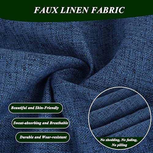 Lounge Chair Cushion Faux Linen Chaise Lounge Cushion with Ties Indoor Long Bench Cushion for Recliner Deck Chair Dormette Swing Bench 63 Inch Navy - color: Navy