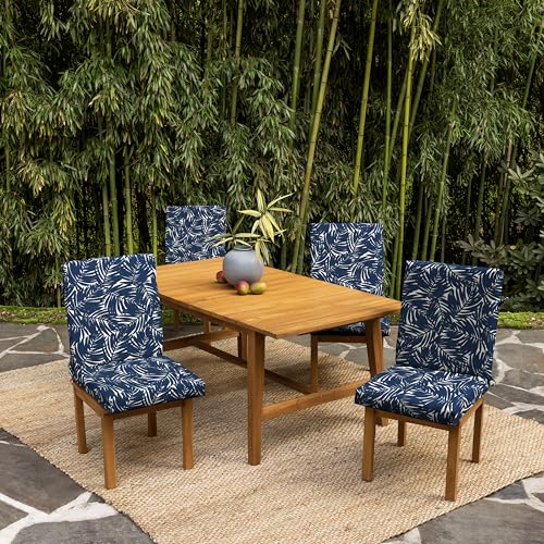 Arden earthFIBER Outdoor Dining Chair Cushion, 20 x 20, Rain-Proof, Fade Resistant, Navy Blue King Palm - color: Navy Blue King Palm, size: 1 Pack, style: Polyfill