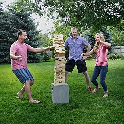 Yard Games Giant Tumbling Timbers with Carrying Case | Starts at 2.5-Feet Tall and Builds to Over 4-Feet | Made with Premium Pine Wood