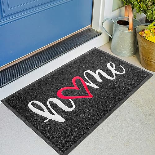KILOCOCO Door Mat Outdoor Doormat Welcome Mat, Funny Home Mats Non-Slip Front Door Mat for Entrance, Easy Clean Indoor Door Mats for Garage, Yard, Patio, High Traffic Areas 18"x30", Black - color: Home, size: 1'6" x 2'6" (Rectangular)
