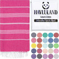 HAVLULAND Fuchsia Oversized 39x71cm Turkish Cotton Beach Towel - Quick Dry, Lightweight, Sand Free, Ideal for Beach, Pool, Spa, Gym, Yoga, Travel, Camping, Picnic - color: Fuchsia