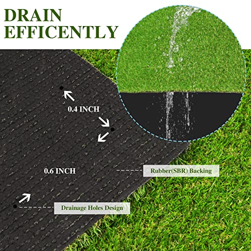 Weidear Artificial Grass 3 ft x 14 ft, 0.8 inch Fake Grass Mat, 4 Tones Synthetic Turf Rug, Indoor Outdoor Turf Grass for Dogs Pets/Patio Lawn Landscape Garden, Customized Sizes - size: 3X14ft