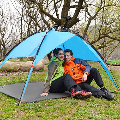 BISINNA Waterproof Camping Tarp Mutifunctional Tent Footprint, Groundsheet Picnic and Beach Mat with Carrying Storage Bag for Picnic, Hiking,Backpacking,Hammock - size: 2 Person(82.67’’x55’’)