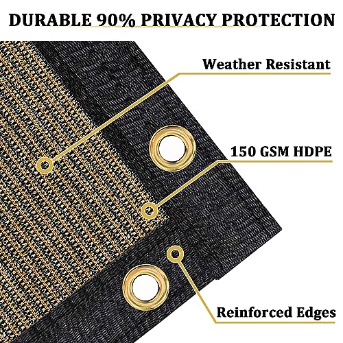 Shade&Beyond 4' X 25' Fence Privacy Screen Heavy Duty 170 GSM Fencing Mesh Shade Net Cover for Wall Garden Yard Backyard Indoor Outdoor Home Decoration, Brown - color: Brown, size: 0 4' x 2 5'