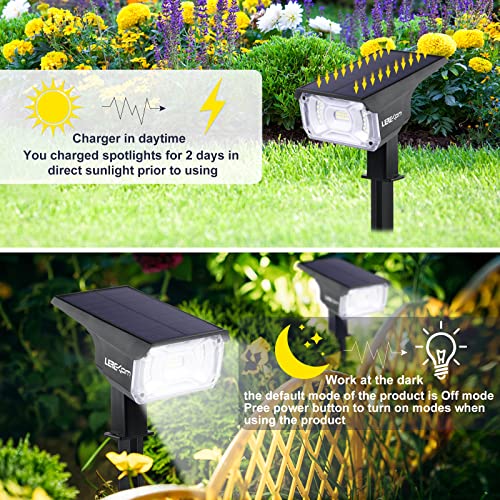 LEREKAM Solar Spot Lights, IP65 Waterproof 40 LEDs Landscape Spotlights,USB & Solar Powered Wall Lights Dark Sensing Auto On/Off,3 Modes Outdoor Solar Garden Lights for Yard Porch 2 Pack - color: Cool White, size: 2 Pack