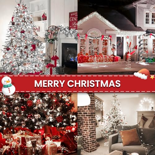2-Pack Connectable Christmas Lights Outdoor, Total 164FT 400LED Christmas String Lights Waterproof with 8 Modes & Timer, Green Wire Twinkle Lights for Xmas Tree Decorations Outdoor Indoor, Cool White - color: Cool White