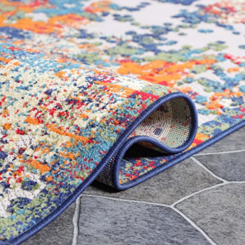Superior Indoor/Outdoor Area Rug Perfect For Patio, Bedroom, Kitchen, Laundry Room, Entryway, Office, Playroom, Carpet Cover, Modern Contemporary Abstract Splatter, Kalina Collection, 10' x 14', Cream - color: Kalina - Cream, size: 10' x 14' (Rectangular)
