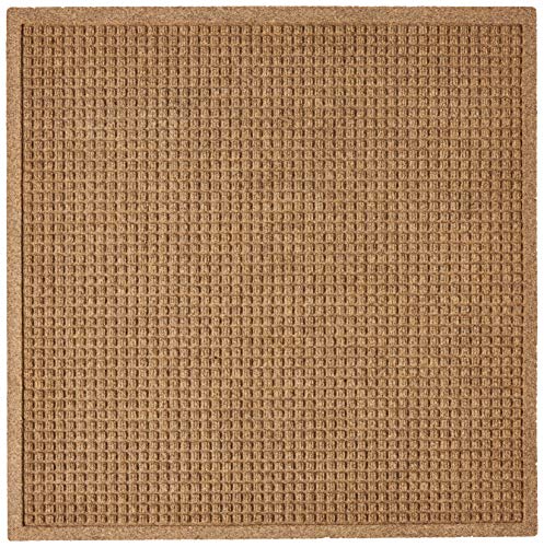 Hudson Exchange (35"x35", Camel) Waterhog Fashion Scraper Entry Square Floor Mat - color: Camel